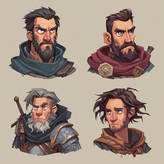 create 2d game character, for unity mobile game, concept art