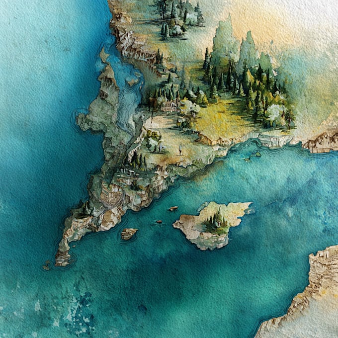 do custom watercolor wedding map