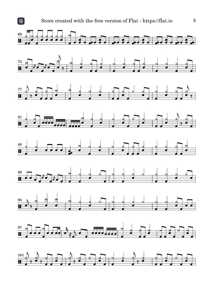 transcribe any drumpart for you