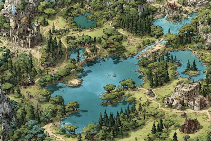 Fanatsy Mapbook Water Hand draw a fantasy map for your book by Abbigailheath | Fiverr