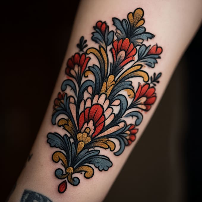create custom mandala and color work tattoo design