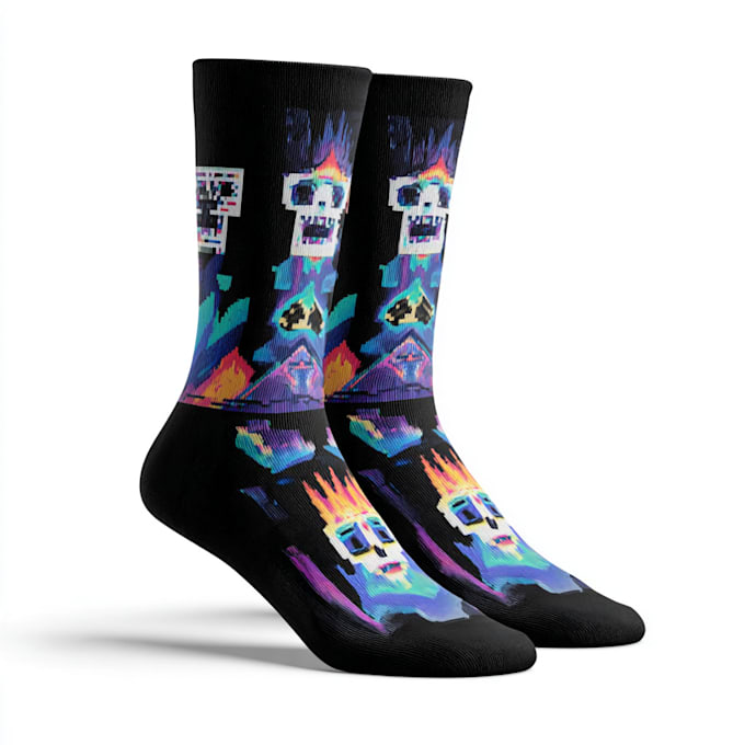 create sock machine design or redraw it in bmp