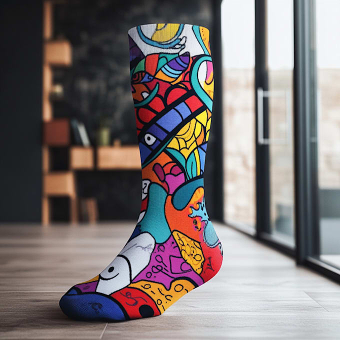 draw a sublimation socks design