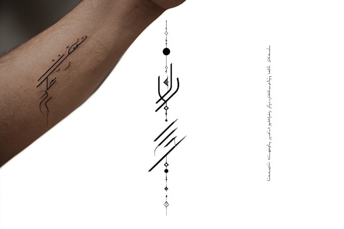 create arabic and persian minimal calligraphy tattoo