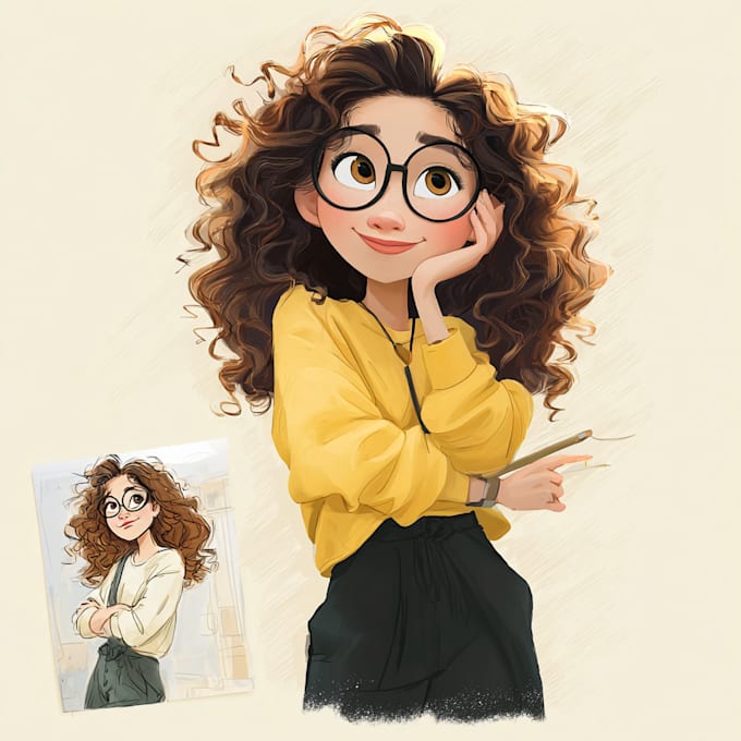draw your pets into cute cartoon disney portrait