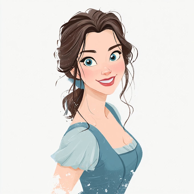 turn your portrait into a disney style cartoon illustration