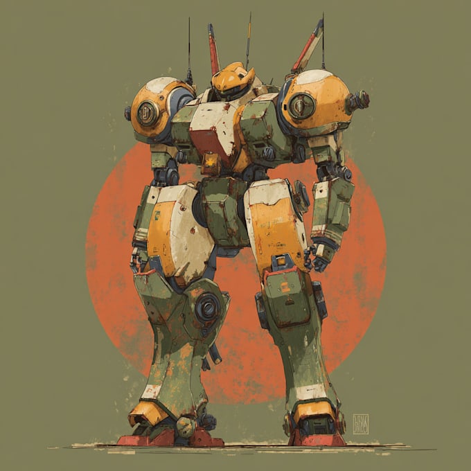 draw your mecha robot fanart or original in digital artwork