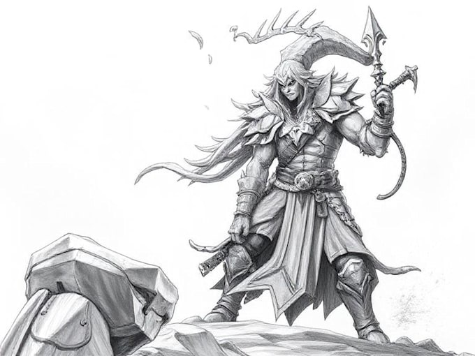 draw dnd character art and d and d character art