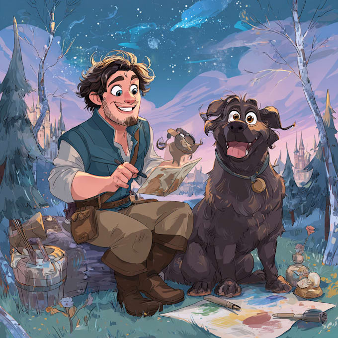 do your cartoon portrait in disney style
