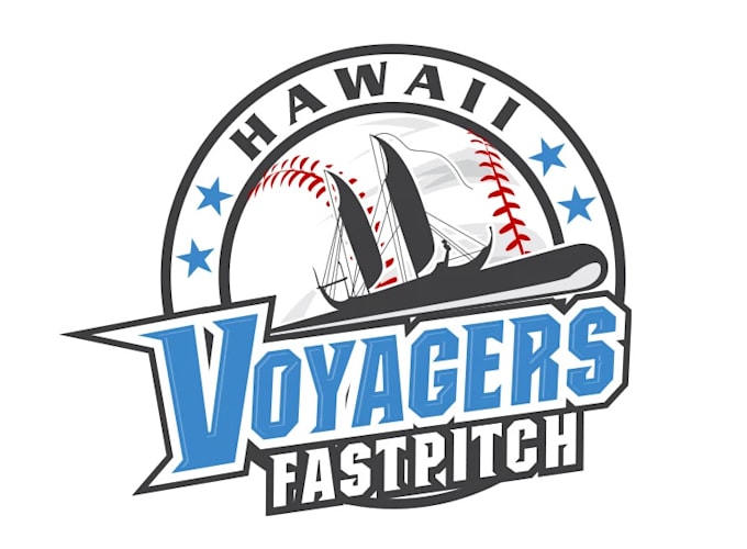 create a modern softball logo with any copyrights