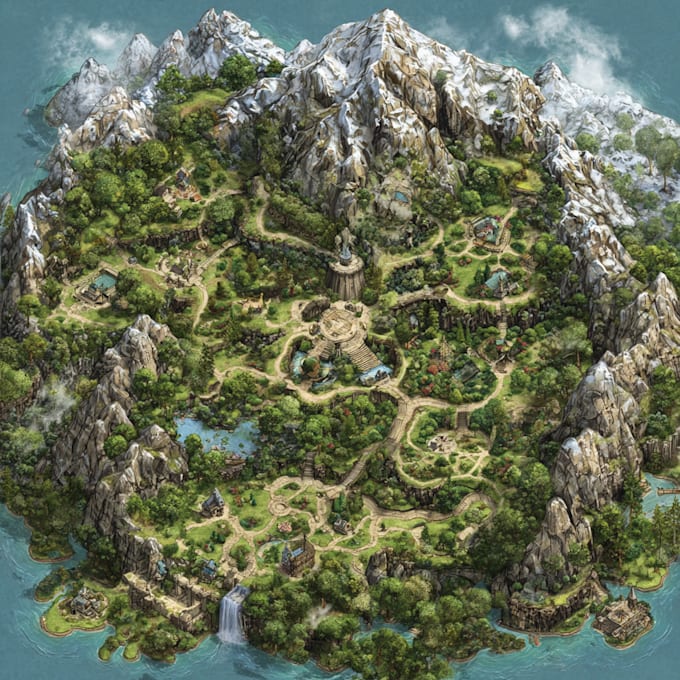 design vector maps, event maps, fantasy festival maps