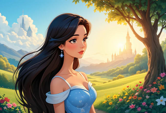 paint your cartoon portrait in disney style