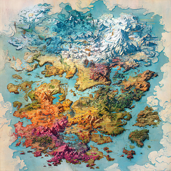 do custom vector map illustration, campaign map, city map, fantasy world map