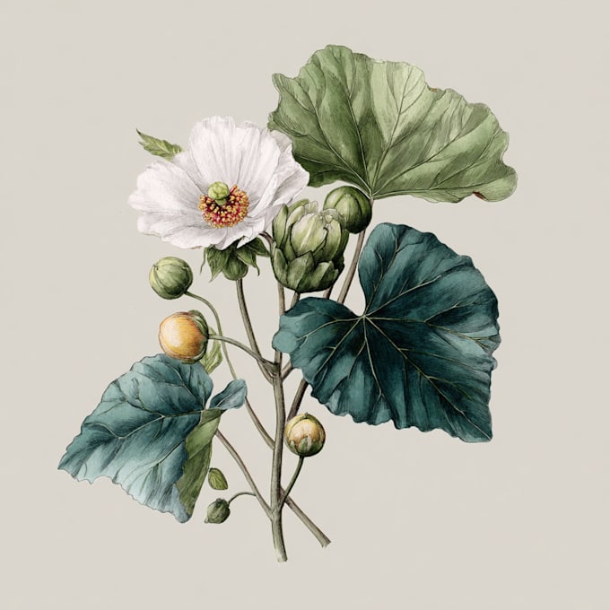 make botanical illustration with hand drawn