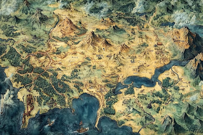 Do a custom fantasy map for fantasy, book or boardgamey by ...