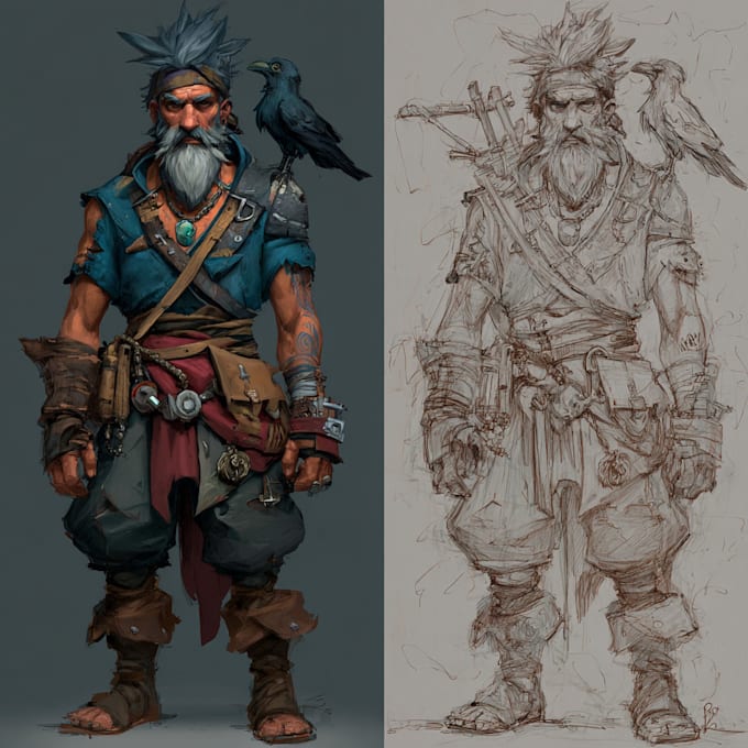 Create a fantasy character or other concept art for you by Vikinba | Fiverr