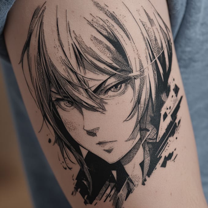 make custom anime manga tattoo design