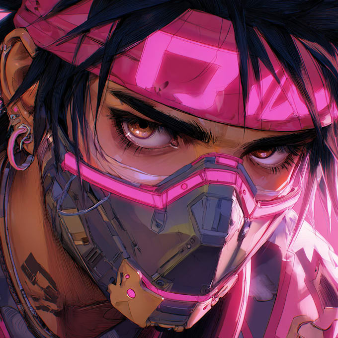 do a cyberpunk anime art
