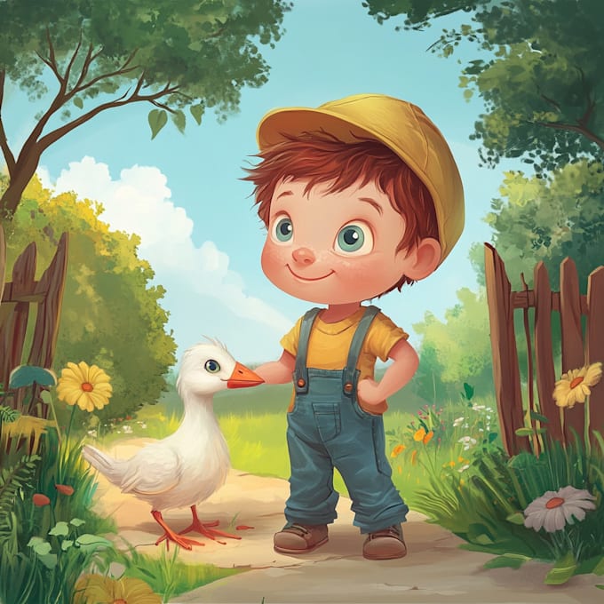 create colourful children book illustrations