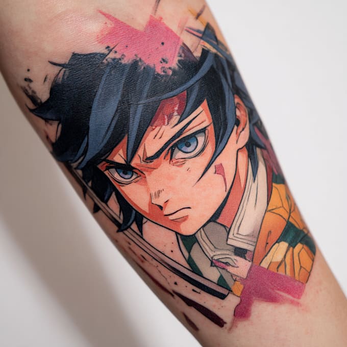make custom anime manga tattoo design