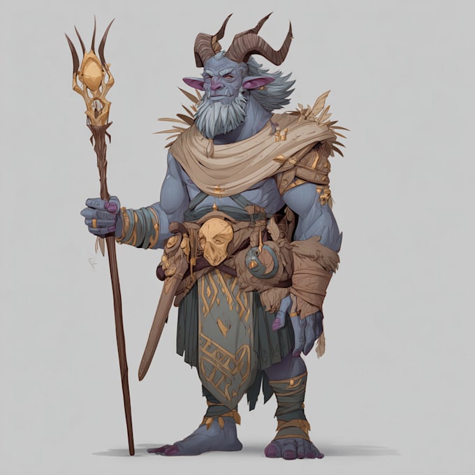 make a unique fantasy character concept art