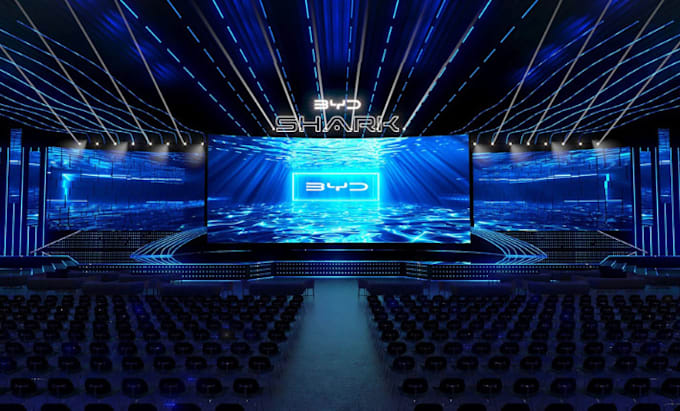 design high quality 3d event space, wedding venue, event center, stage design