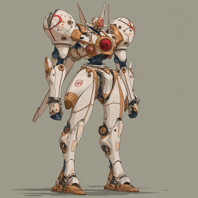 design custom mecha, robot, cyborg character