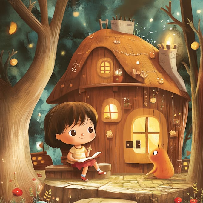 do custom book cover and children book illustrations