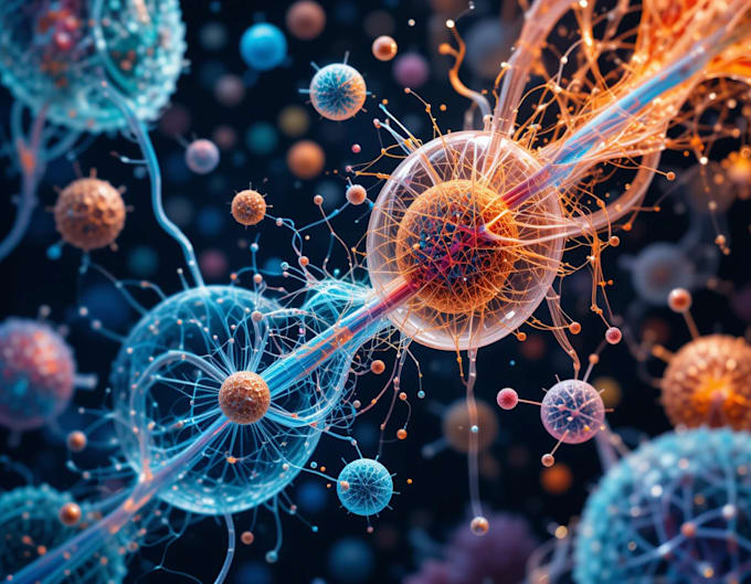 do 2d  scientific illustrations, graphic abstract scientific