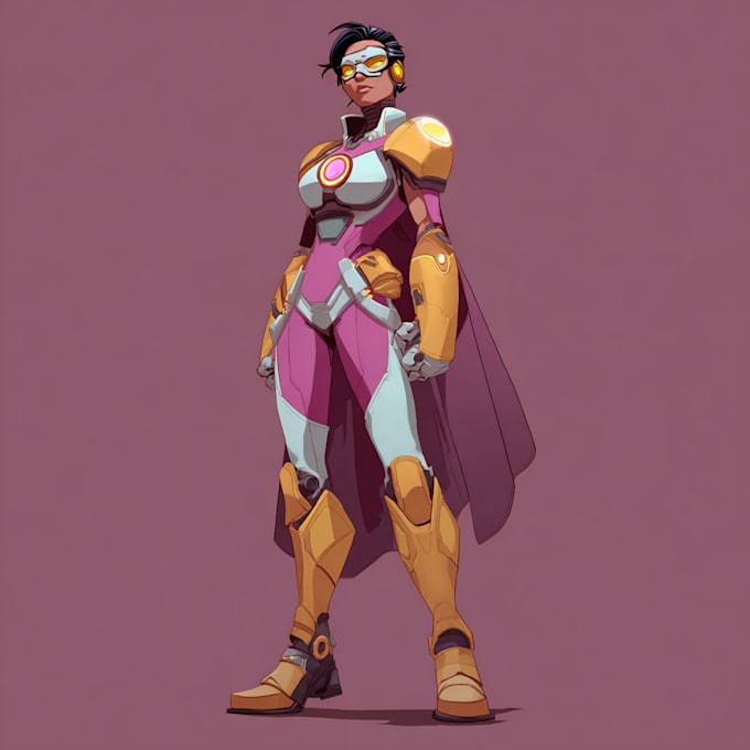 drawing custom superhero character in action