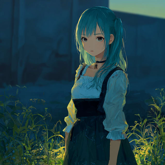 create anime character design or reference sheet