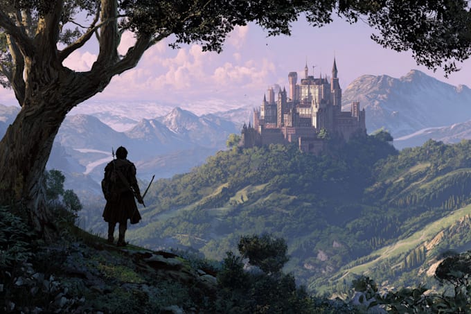 create fantasy landscape concept art