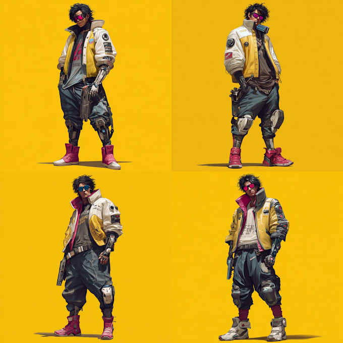 create realistic scifi, cyberpunk, fantasy characters