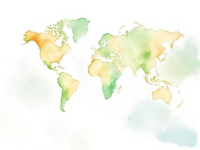 watercolor map illustration just for you