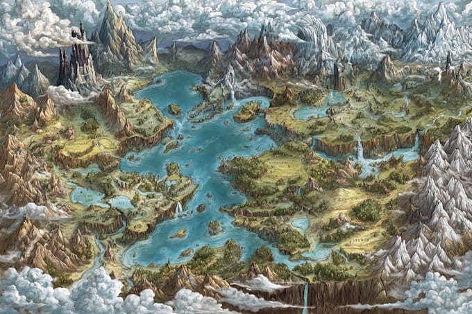 make hand drawn fantasy maps for dnd adventures, novels