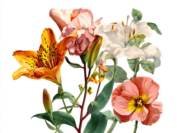 create a botanical watercolor illustration