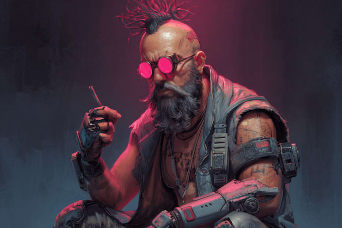Design fantasy and cyberpunk character illustration by Charellheeler ...