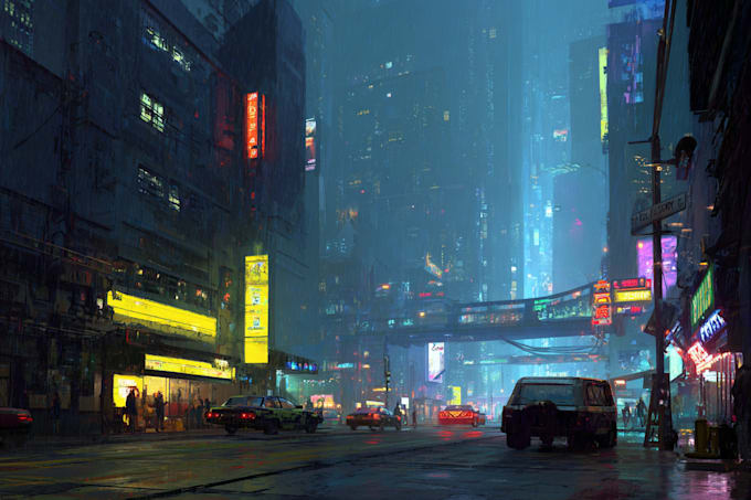 Make science fiction city, cyberpunk concept art by Henriceler | Fiverr