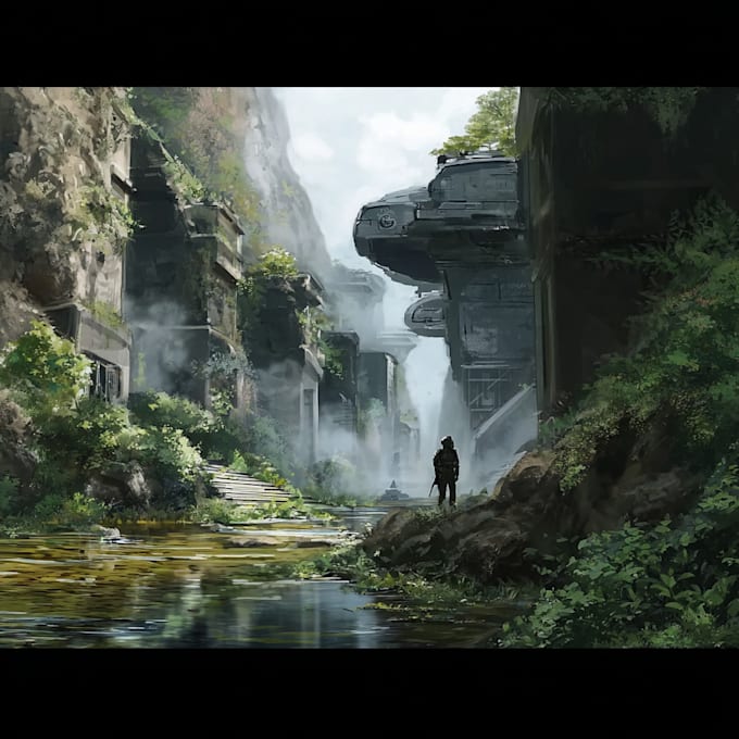 make a environments, landscapes, game, concept art