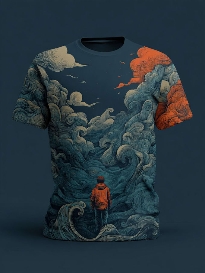 draw custom full color t shirt illustration design