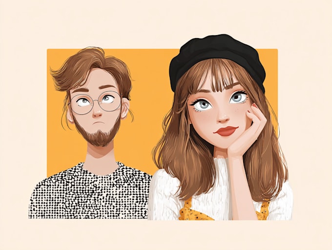 draw realistic cartoon vector portrait from your photo