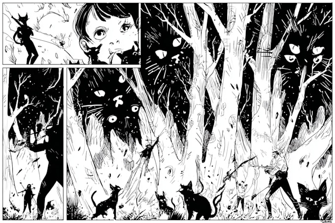 draw black and white illustrations