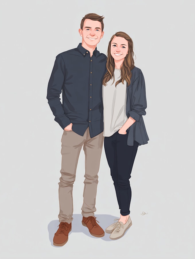 make couples art vector portrait