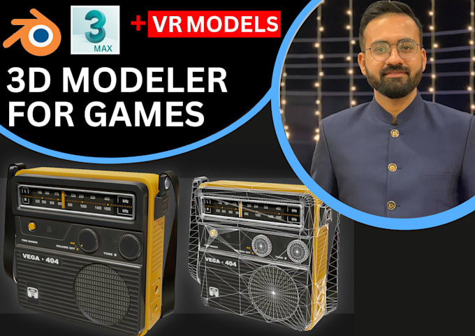 design optimized lowpoly 3d game assets and VR models
