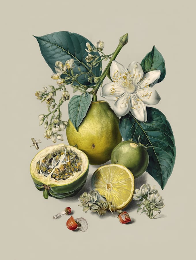 draw realistic botanical illustration