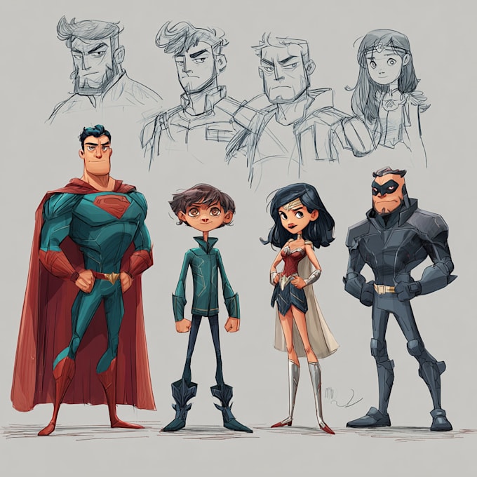 make an superhero comic cartoon character into style