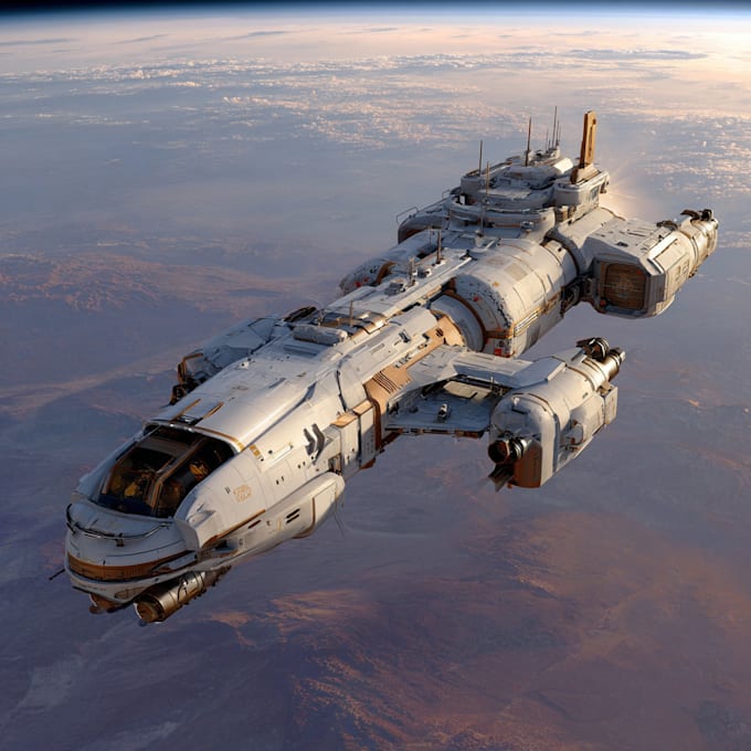 make a sci fi spaceship art