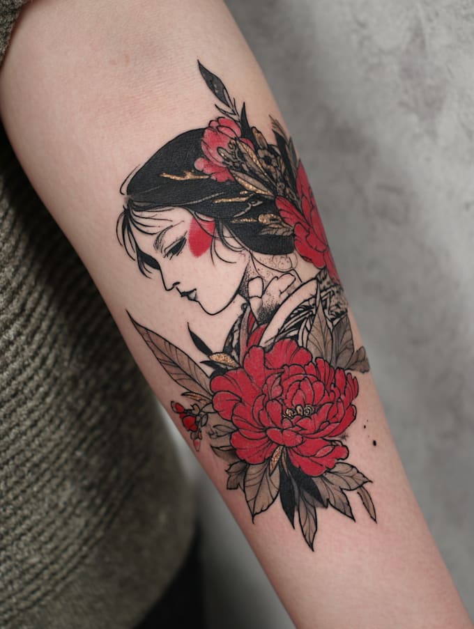 custom an abstract black tattoo design
