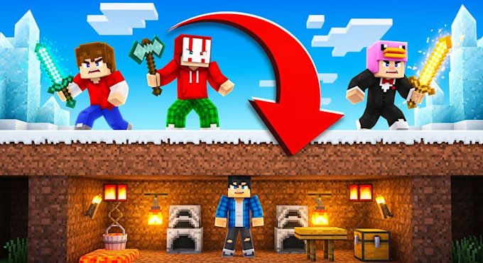 Create a super clickable minecraft thumbnail by Creator_nikk | Fiverr
