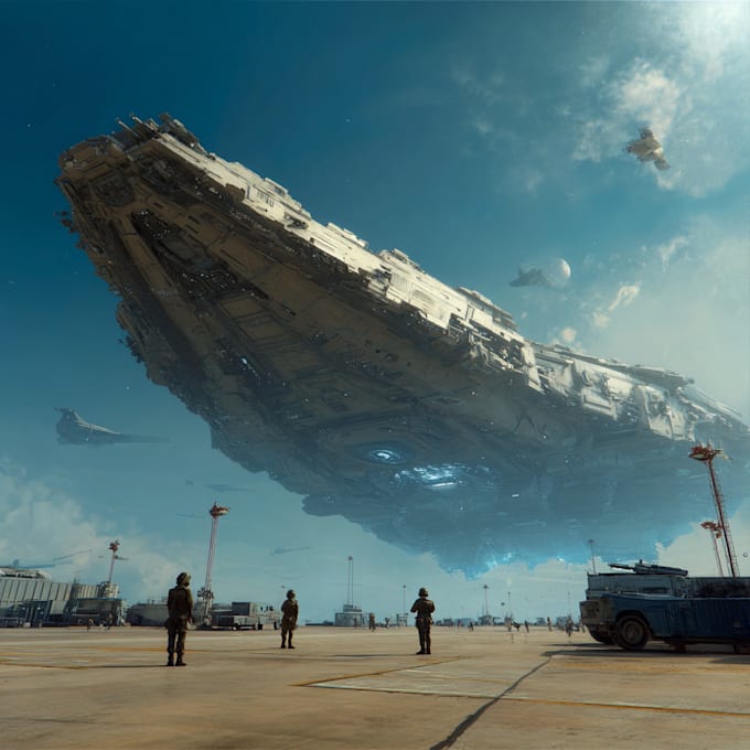make a spaceship, sci fi illustration and sci fi art